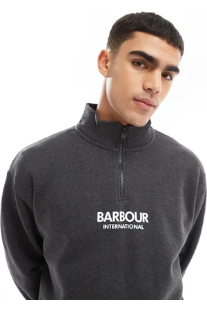 Barbour Formula oversized half zip sweatshirt in dark grey