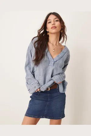 Free People Daylight denim mini skirt in blue