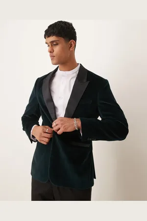 Abercrombie & Fitch Single breasted satin trim velvet blazer in (part of a set)