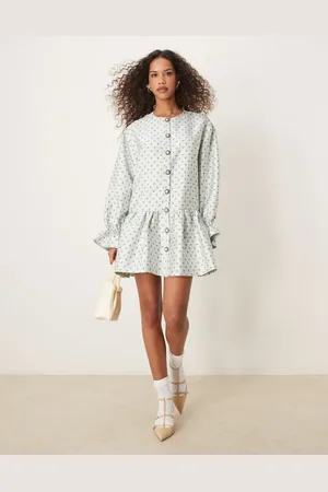 Sister Jane Oversized jacquard mini dress in light green