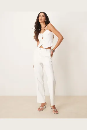 Y.A.S Tailored straight leg pants in white (part of a set)