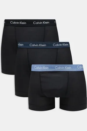 Calvin Klein ASOS Exclusive 3 pack trunks with blue waistbands in