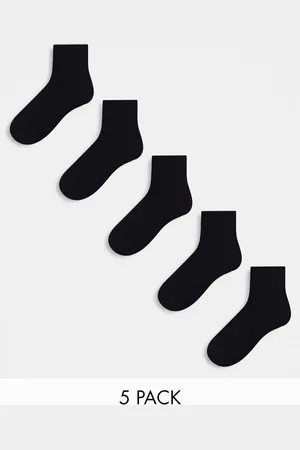 ASOS 5 pack terry ankle socks in