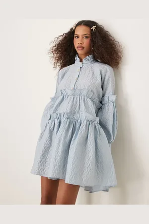Sister Jane Jacquard mini dress in light blue