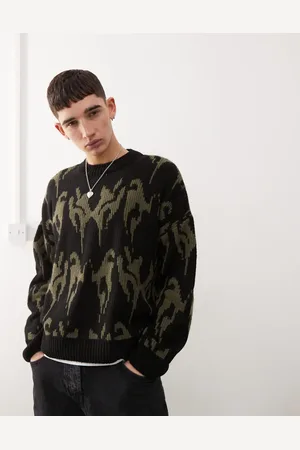 COLLUSION Oversized jacquard knitted jumper in -Green