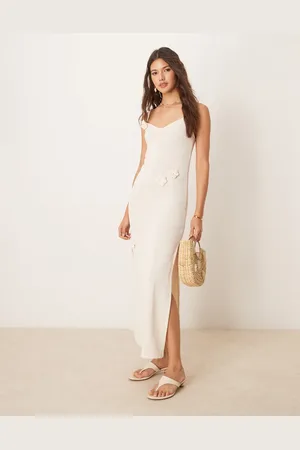 New Look Crochet flower maxi beach dress in -White
