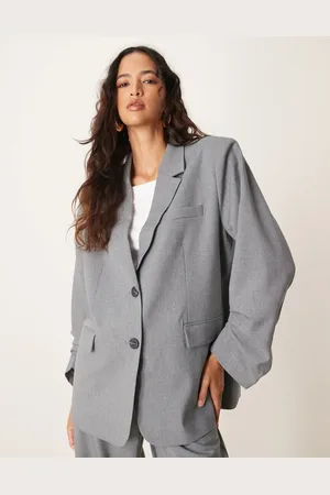 Y.A.S Oversized ruched sleeve detail blazer in melange (part of a set)
