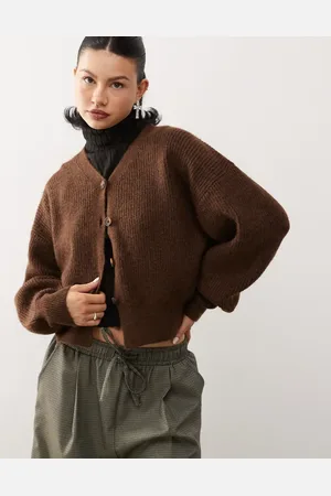 COLLUSION Knitted balloon sleeve cardigan in -Blue