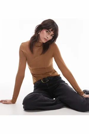 & OTHER STORIES Semi sheer jersey top with mock neck and seam detail in