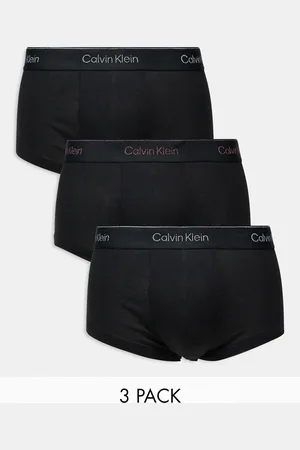Calvin Klein Modern Cotton holiday 3 pack low rise trunks with coloured logo waistband in