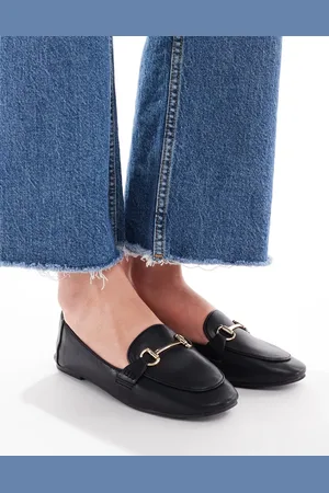 London Rebel Nori buckle detail loafers in