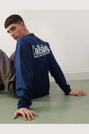 COLLUSION Long sleeve top in with logo