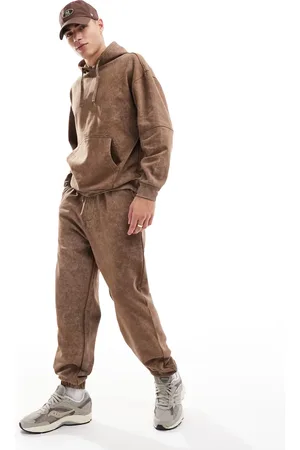 Another Influence Acid wash trackies in brown