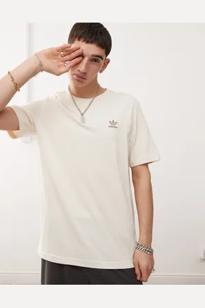 adidas Trefoil Essentials t-shirt in beige-White