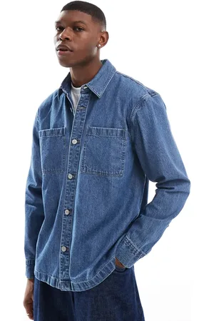 Hollister Denim overshirt in medium blue wash