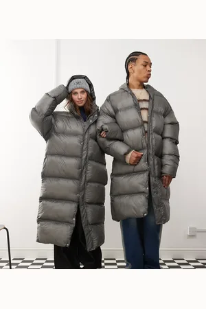 COLLUSION Unisex longline washed puffer in -Green