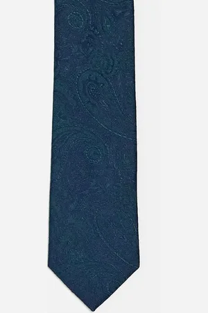 ASOS Paisley print tie in navy and green