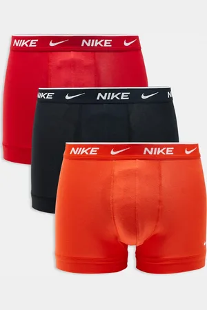 Nike Everyday Cotton Stretch 3 pack trunks in orange/red/black
