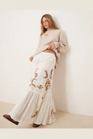 Free People Paradiso embroidered boho maxi skirt in