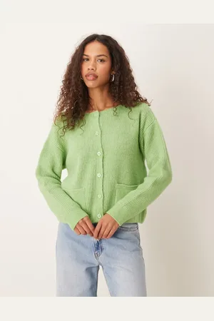 JDY Lightweight knitted cardigan in green