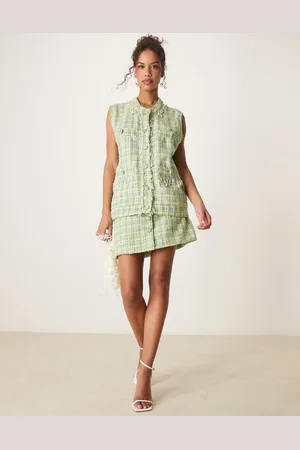 Sister Jane Tweed mini skirt in green (part of a set)