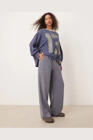 Free People Wide leg lounge pants in washed -Black
