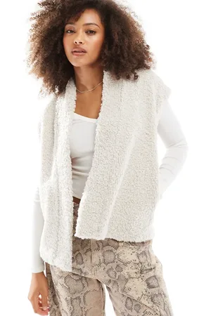 ONLY Borg vest in -White