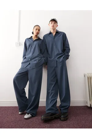 Reclaimed Unisex wide leg suit pants in (part of a set)