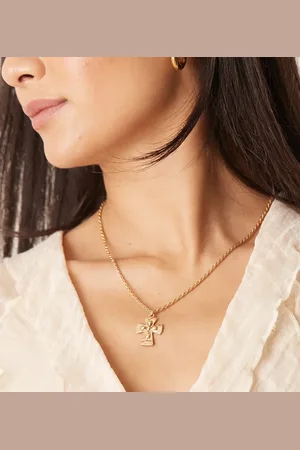 DesignB London Boho cross pendant necklace in