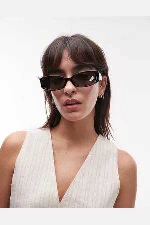 Le Specs Starlight rectangle sunglasses in tortoiseshell with green lens