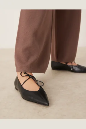 ASOS Lithe point-toe ballets with vamp tie in
