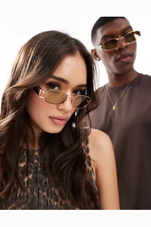 Aire Sirius rimless rectangle sunglasses in gold and tort