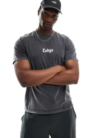 Another Influence Tokyo acid washed relaxed fit t-shirt in grey