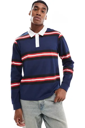 Another Influence Striped long sleeve polo shirt in