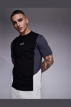 EA7 Armani colour block central logo t-shirt in