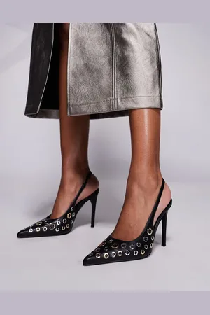 Steve Madden Alchemy eyelet detail slingback heels in black