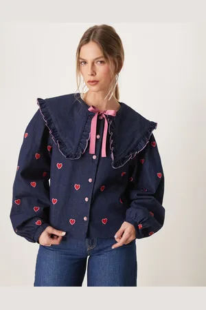 Sister Jane Hearts denim jacket in blue