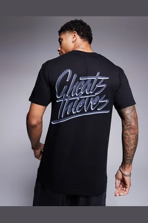 Cheats & Thieves Script logo back print 200gsm t-shirt in