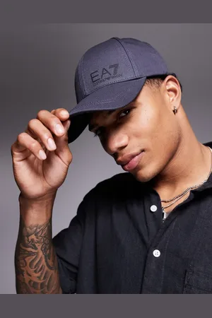 EA7 Armani logo baseball cap in dark grey