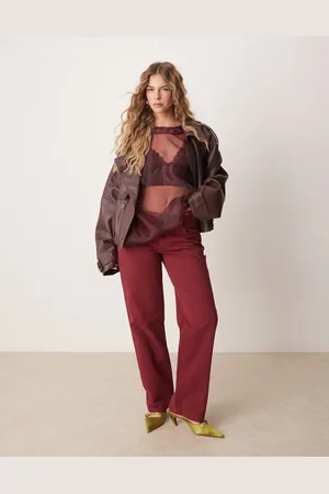 ASOS Low rise slim fit jeans in pomegranate