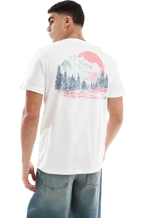 Lee Mountain back print relaxed fit t-shirt in off white