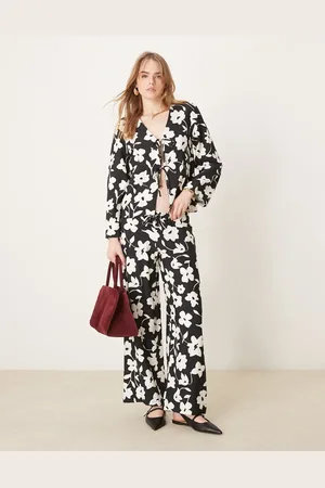 JDY Wide leg pants with floral print in (part of a set)