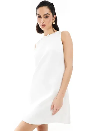 Six Stories Bridal bow front mini shift dress in -White