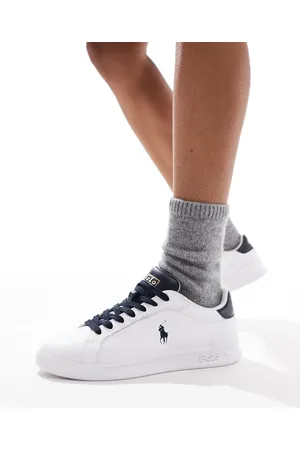 Ralph Lauren Heritage Court sneakers in white and navy