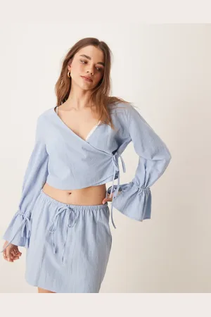ASOS Fern wrap front beach top in