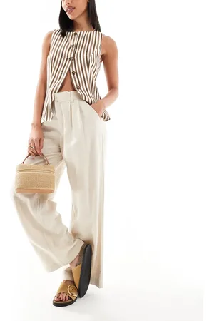 Hollister Ultra high rise linen pants in -Neutral