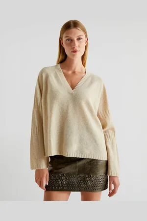 SCALPERS Joy v sleeve jumper in -White