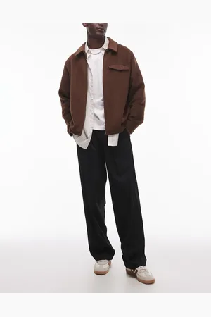 Topman Smart wide leg pleated pants in