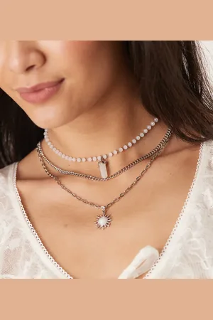 DesignB London Multilayer boho pendant necklace in