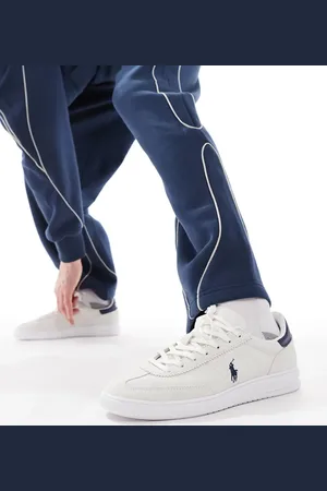 Ralph Lauren Heritage Court 110 sneakers in off white and navy